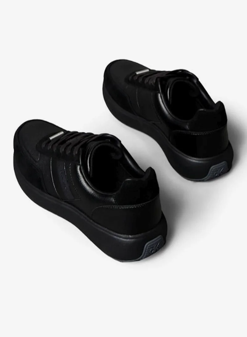 CALVIN KLEIN Triple Black Leather Chunky Runner Trainers for Men | Best Price UAE