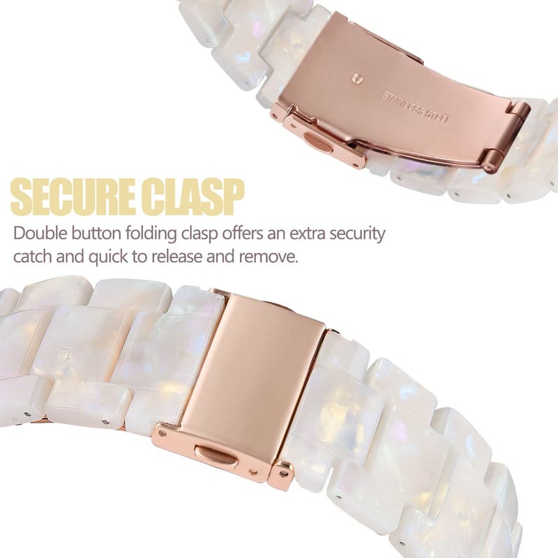 V-MORO Compatible with Resin Apple Watch Bands Series 11/10/9/8/7 46mm 45mm 44mm 42mm,Fashion Lightweight Resin Bracelet Wristband with Metal Buckle for iWatch Ultra 49mm Series 6/5/4/3/2/1/SE - Image 5