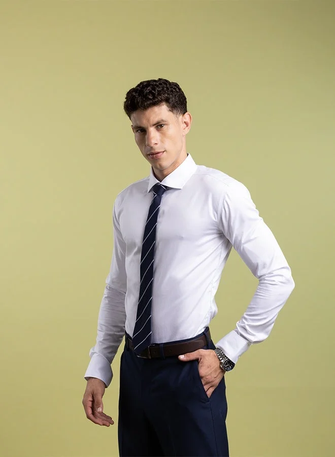 MANNERISM  The Non-Iron Essential White Dress Shirt with Semi Cut Away Collar & Easy Care Finish for Men | Best Price UAE