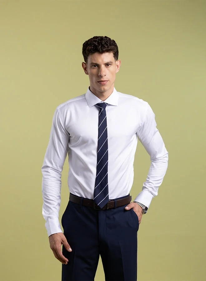 MANNERISM  The Non-Iron Essential White Dress Shirt with Semi Cut Away Collar & Easy Care Finish for Men | Best Price UAE