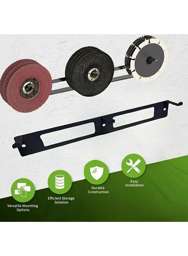 Black Wall Mounted Metal Grinding Disc And Cutting Wheel Storage Rack - Image 5