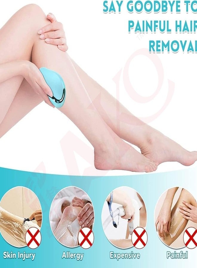 ساكو حجر ساكو الكريستالي لإزالة الشعر للرجال والنساء، أداة تقشير/إزالة شعر كريستالية غير مؤلمة لبشرة ناعمة كالحرير - Image 5