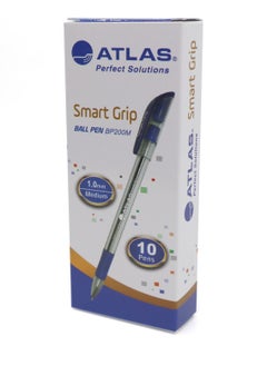 ATLAS 10-Piece Smart Grip Ball Pen Medium Tip Blue Ink  - Image 1