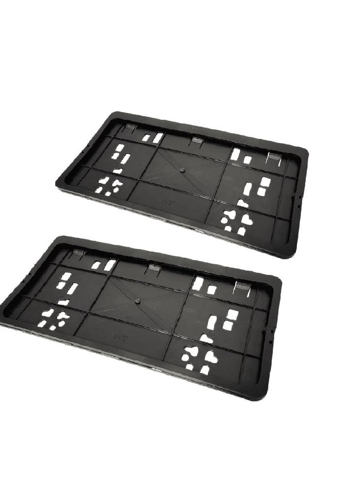 إطار لوحة رقم السيارة لجميع السيارات إطار رقم سيارة عالي الجودة ، قطعتان أسود - Image 1