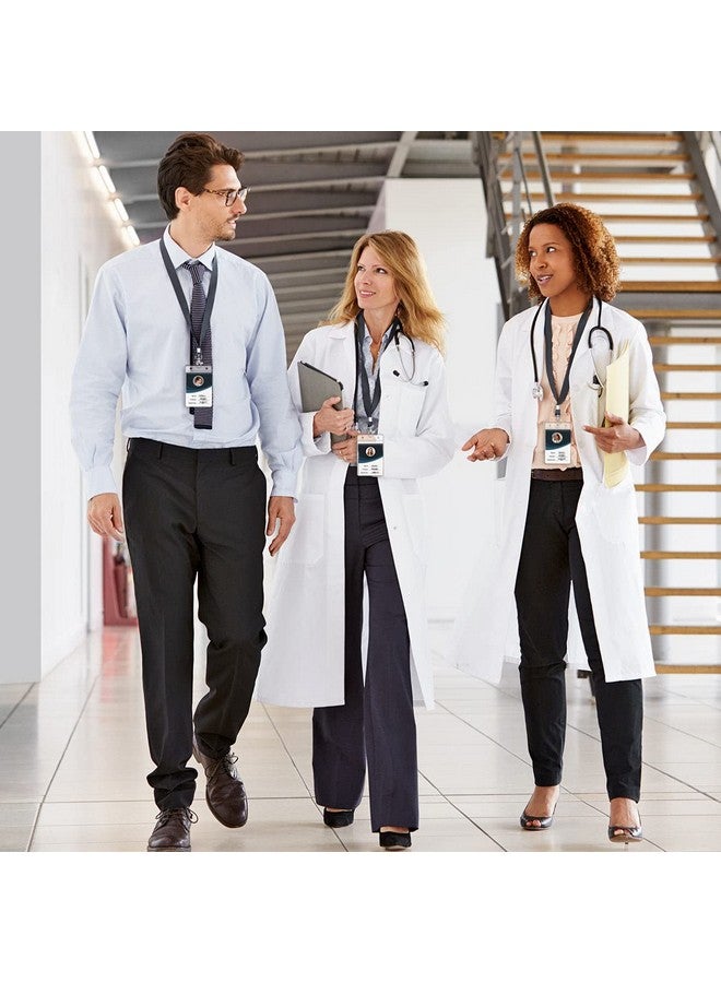 حامل شارة هوية شفاف مع حزام مقاوم للماء وحامل بطاقة هوية عمودي مع سحاب وحامل بطاقة اسم قابل لإعادة الإغلاق (أسود - 6 قطع) - Image 3