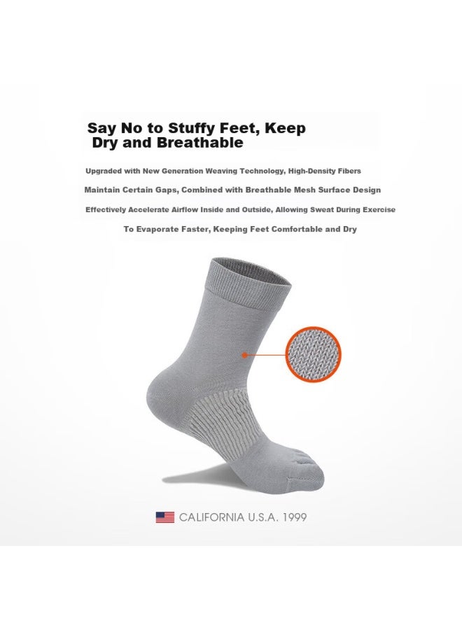 Tfo 7th Generation Outdoor Five-toe Socks Comfortable Breathable Sports Toe Separation Socks 2902563 Men's Dark Gray - Image 4