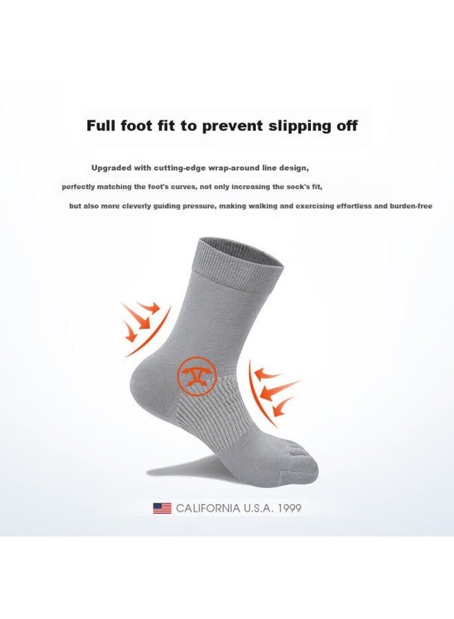 Tfo 7th Generation Outdoor Five-toe Socks Comfortable Breathable Sports Toe Separation Socks 2902563 Men's Dark Gray - Image 5