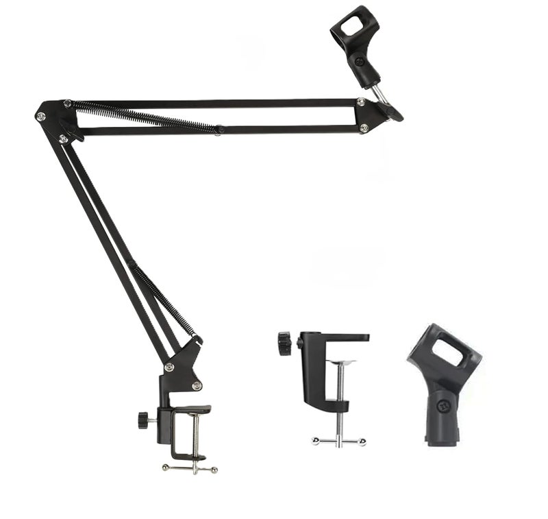 Powerpak NB-35 Microphone Stand with Suspension Boom Scissor Arm Stand, Black - Image 1