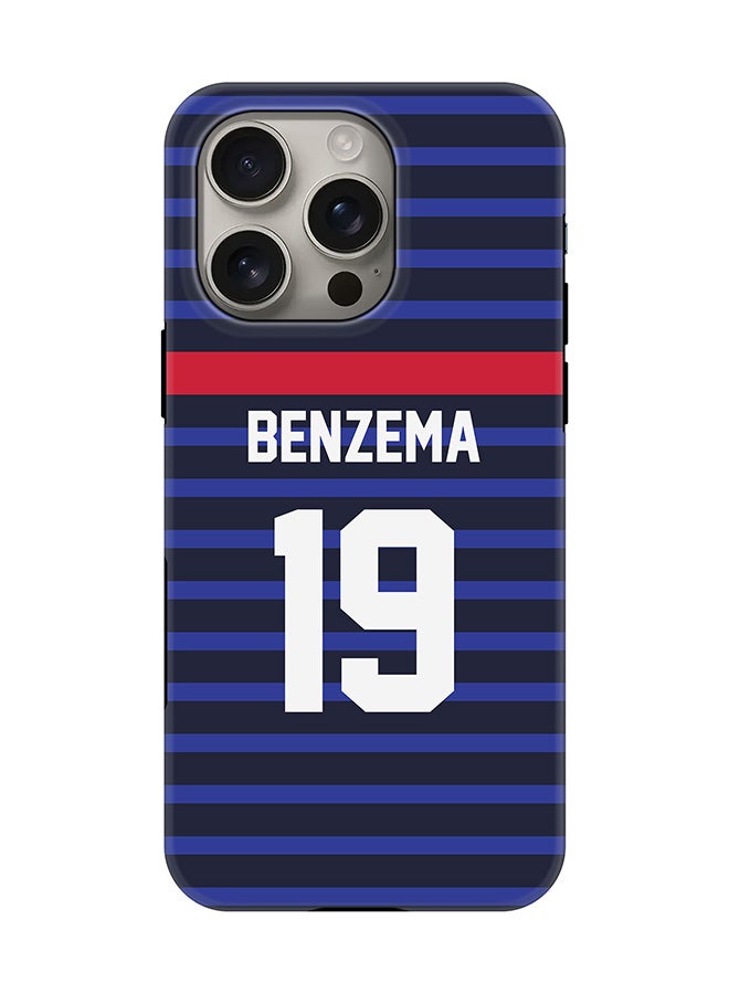 Stylizedd Tough Pro Magnetic Case for iPhone 16 Pro, Dual Layer hybrid PC + TPU Mobile Cover Matte - Football - France,  Benzema - Image 1