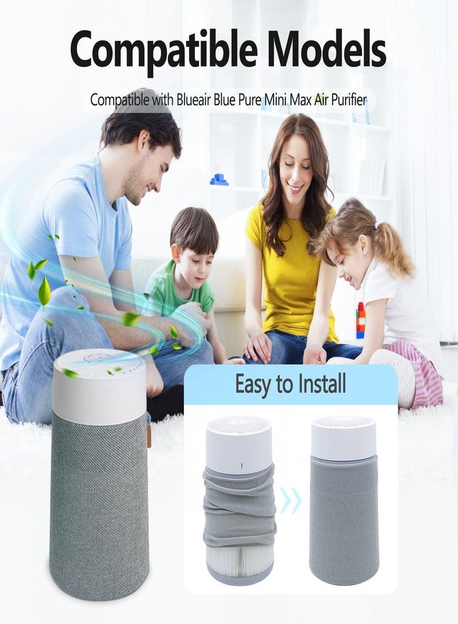 XBWW 2 Packs Cloth Washable Pre-filter Cover for Blueair Blue Pure Mini Max Air Purifi-er, Premium Fabric Mini Max Pre Filter - Image 2