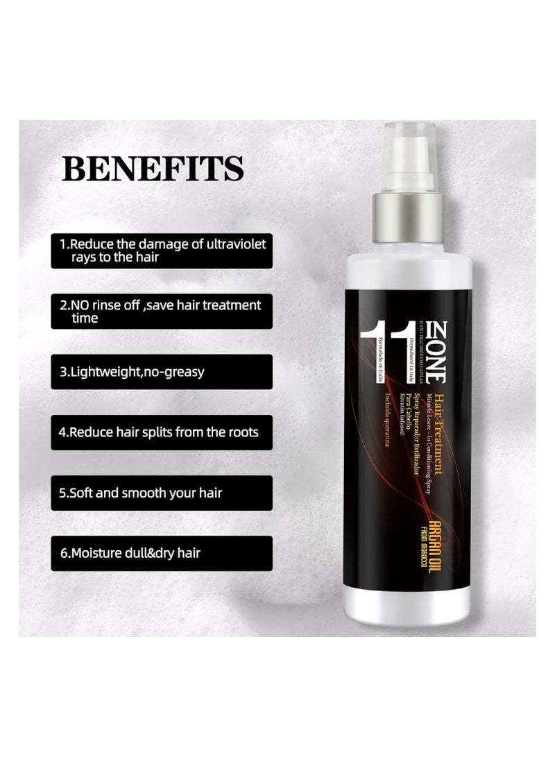 SYOSI 11 in 1 Almond Oil Moisture Leave In Conditioner, Detangler Spray, Argan oil Conditioning Cream Daily Hair Moisturizer, Stay In Conditioner, Keratin Cream Hair Serum for Frizzy, Dry Damaged Hair - Image 2