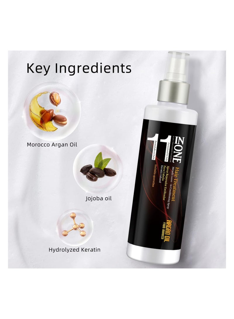 SYOSI 11 in 1 Almond Oil Moisture Leave In Conditioner, Detangler Spray, Argan oil Conditioning Cream Daily Hair Moisturizer, Stay In Conditioner, Keratin Cream Hair Serum for Frizzy, Dry Damaged Hair - Image 3