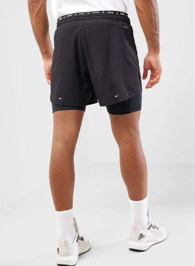 Adidas 2In1 Own The Run 3 Stripes Shorts