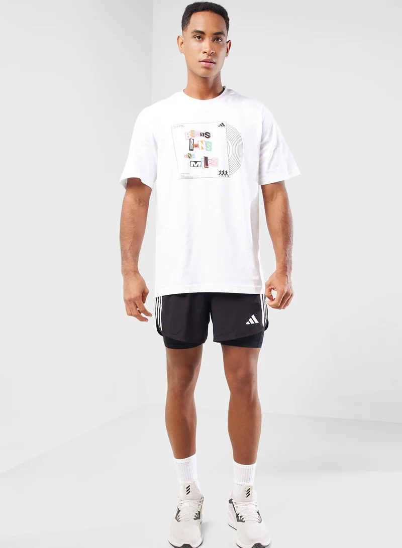 Adidas 2In1 Own The Run 3 Stripes Shorts