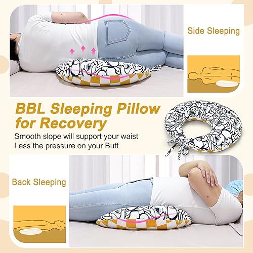 AOSSA وسادة AOSSA BBL بعد الجراحة للنوم والجلوس وسائد المؤخرة لرفع المؤخرة البرازيلية التعافي بعد الجراحة وسادة دائرية لدعم المقعد وسادة فوم لدعم الورك للكرسي والسرير وسادة BBL مائلة - Image 5