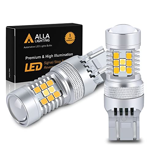 Alla Lighting 7444NA 7443 LED Switchback Turn Signal Lights Bulbs Dual Color Amber Yellow6000K White Blinker LampsParking LightsDRL Super Bright 7442 7443A 7443 NA 7444 NAK