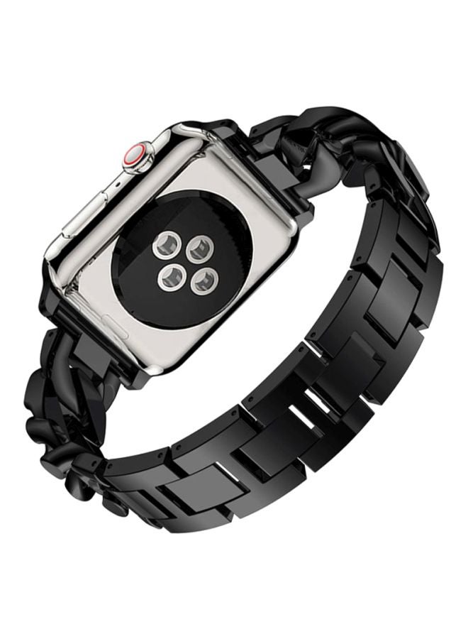 Voberry Cowboy Chain Metal Crystal Replacement Band For Apple Watch Series 4 40mm Black/White - Image 3
