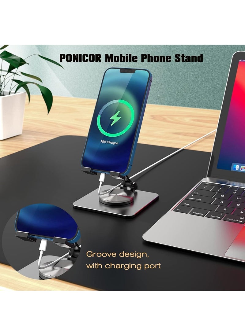 X-level Phone Stand for Cellphone Adjustable Phone Holder for Desk, Folding Office Mobile Holder Portable for Desktop Table Bed Compatible Smartphones Apple iPhone 16 15 14 13 12 Pro Max Plus Samsung S25/S24/S23 Tables iPad  - Image 2