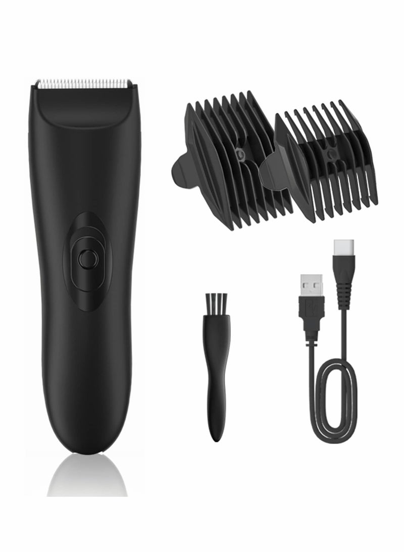 SYOSI Electric Hair Clippers for Men, Cordless Groin Body Hair Trimmer Ball Shaver, Replaceable Ceramic Blade, IPX7 Waterproof Pubic Hair Trimmer Kit Low Noise Electric Razor with Universal USB Charging  - Image 1