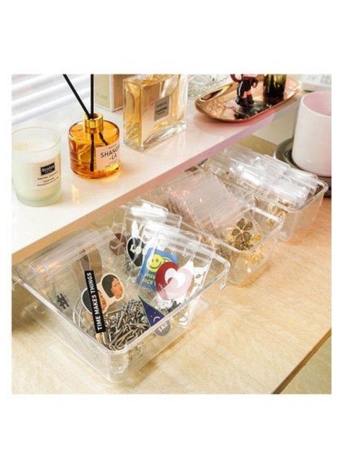 MIXDE - 7 Pcs Thick Anti-Slip Clear Durable Plastic Drawer Organizer and Tray Divider Bin Set - Image 1