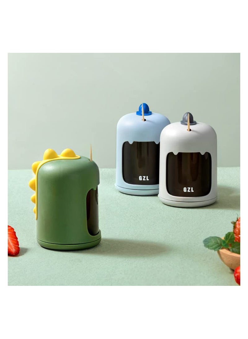 SYOSI Toothpick Holder-Toothpick Dispenser Automatic Toothpick Dispenser Cute Dinosaur Design Funny Toothpick Holder Dispenser For Teething Cleaning Portable Toothpick Holder (Grey) - Image 5
