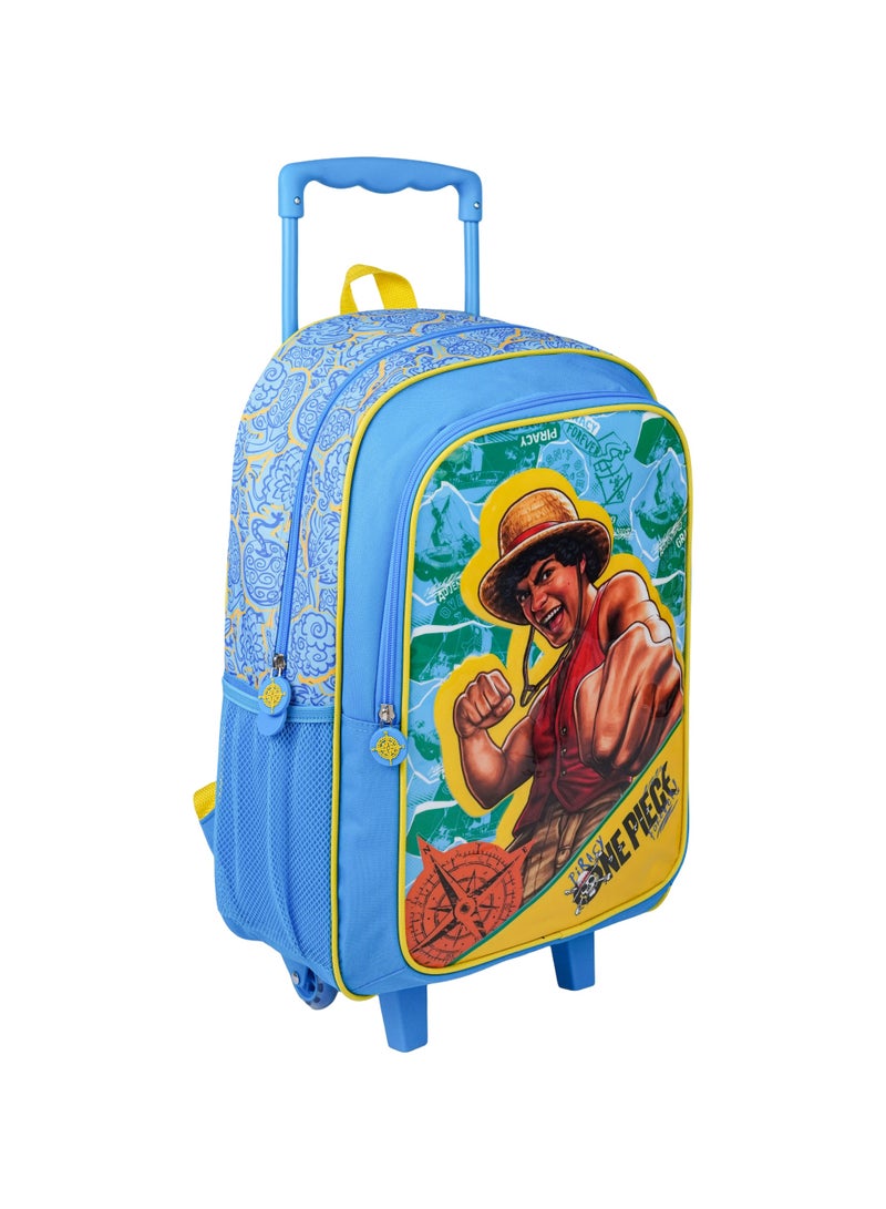 Netflix One Piece 5-in-1 Kids Trolley School Set 18" | Rolling Backpack, Lunch Bag, Lunch Box, Water Bottle & Pencil Case  | Water Resistant  | Boys School Bag - Image 4