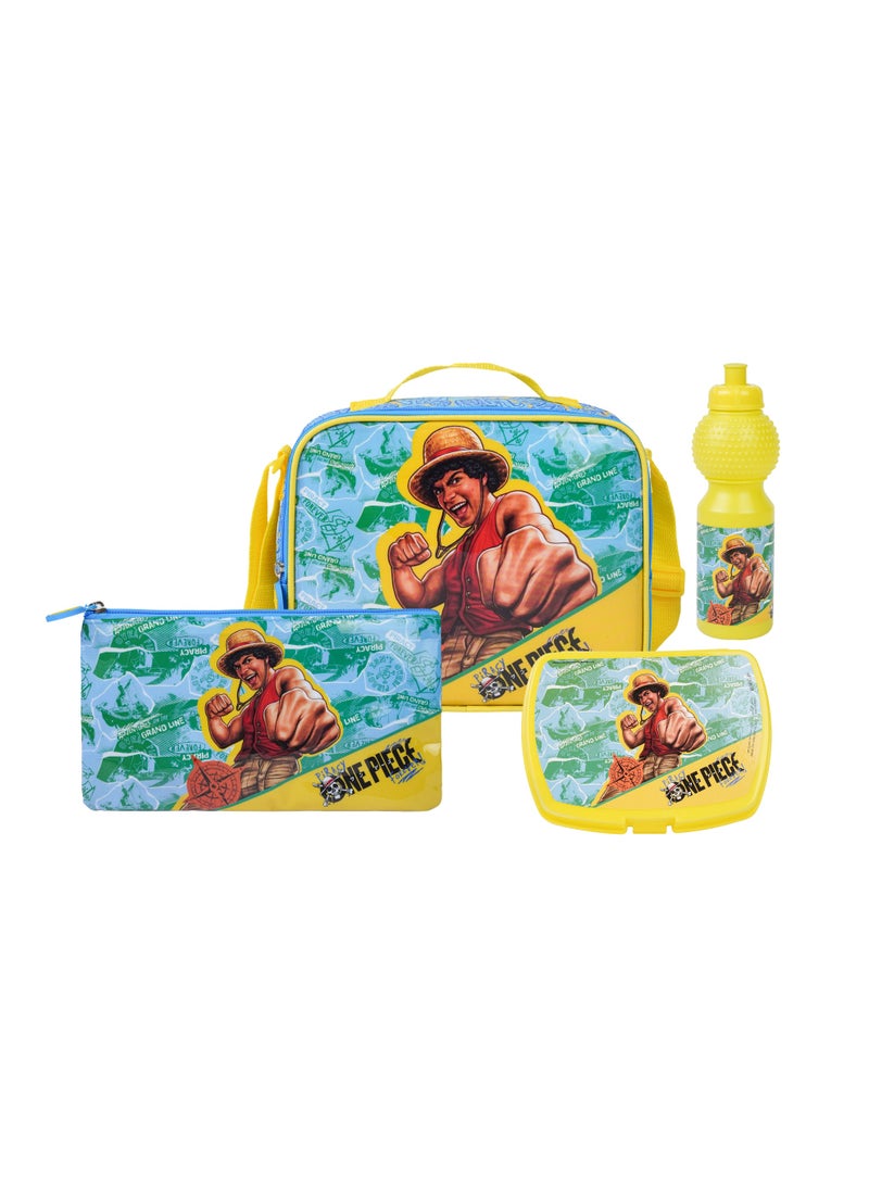 Netflix One Piece 5-in-1 Kids Trolley School Set 18" | Rolling Backpack, Lunch Bag, Lunch Box, Water Bottle & Pencil Case  | Water Resistant  | Boys School Bag - Image 3
