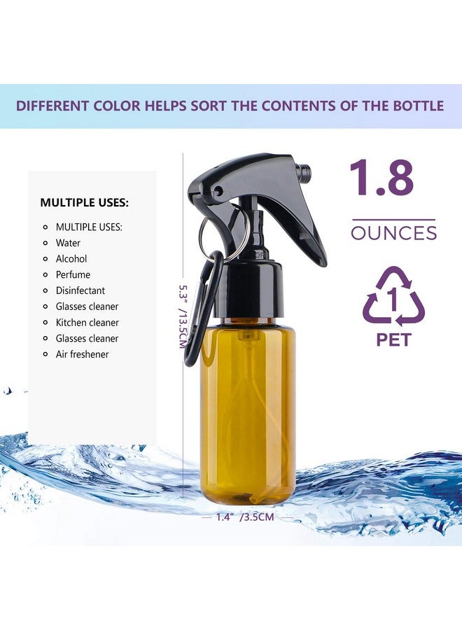 TANSHINE Small Spray Bottle 50Ml, Travel Size Mini Fine Mist Water Spray Bottles, Portable Hand Sanitiser Alcohol Spray Bottle, Plastic Refillable Empty Face Mister Spray Bottles With Clip, 5Pcs - Image 2