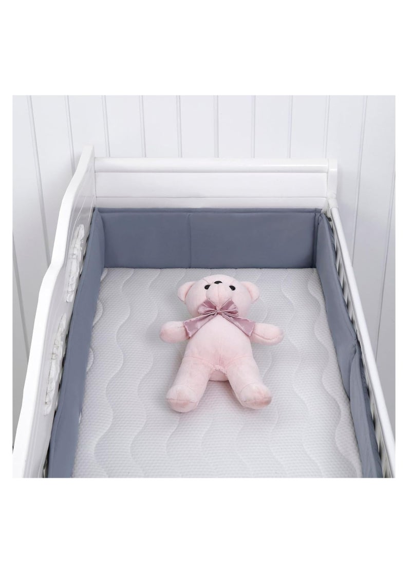 KASTWAVE - 4Pcs Breathable Crib Bumper, Bed Guard for Toddlers, Breathable Mesh Cot Liner, Split Crib Protective Bumper, Portable Bed Rail with Handle, Anti-Collision Cotton Crib Liner, Soft Edge Protection - Image 1