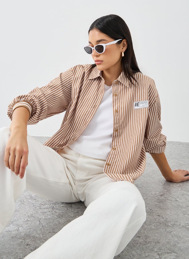 Styli Striped Cuffed Long Sleeve Buttoned Shirt - Image 1