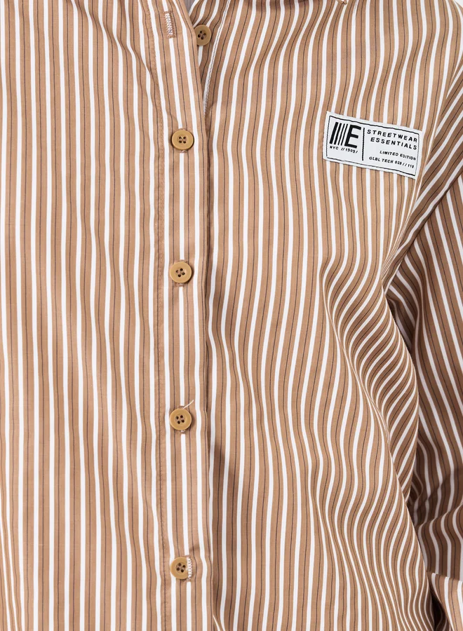 Styli Styli Striped Cuffed Long Sleeve Buttoned Shirt