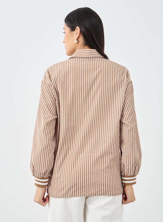 Styli Striped Cuffed Long Sleeve Buttoned Shirt - Image 5
