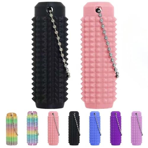 XNJAMG Little Ouchies Fidget ToysPain Stim Fidget Toy Reduce Stress for AdultsAnxiety Relief Pain StimSpiky Fidget Keychain for Anxiety and Stress ReductionNovelty Gifts Blue 2PCS Pink and Black - Image 1