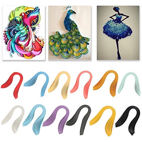 Hilitand Quilling Paper Strips, 600 Strips Pure Colors 3x39cm Quilling Paper Set Origami Hand Craft Paper(ivory white) - Image 5