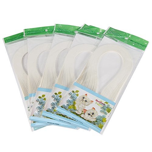 Hilitand Quilling Paper Strips, 600 Strips Pure Colors 3x39cm Quilling Paper Set Origami Hand Craft Paper(ivory white) - Image 1