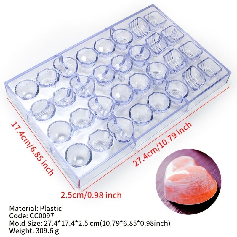 32 Cavity Chocolate Mold Set For Fondant Candy And DIY Baking Resin Crafts CC0097 - Image 3