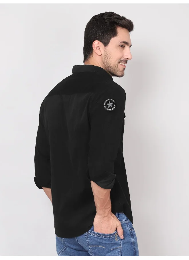 بيونغ Black  Casual Shirt for Men