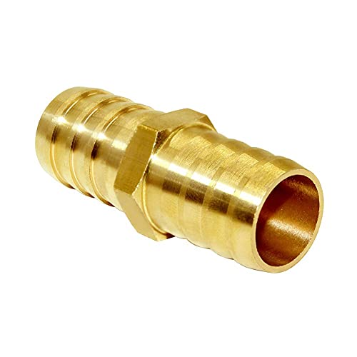 Joywayus Brass Hose Barb 1" ID Hex Union Brass Hose Fitting Water/Fuel/Air (Pack of 2) - Image 3