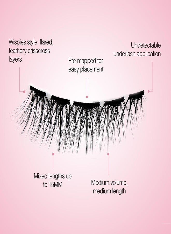 Ardell Press On Lashes Pre-Mapped DIY Lash Clusters - Wispies Volume, Pre-Glued Underlash, Natural Look False Eyelashes, Eyelash Extensions - Image 4