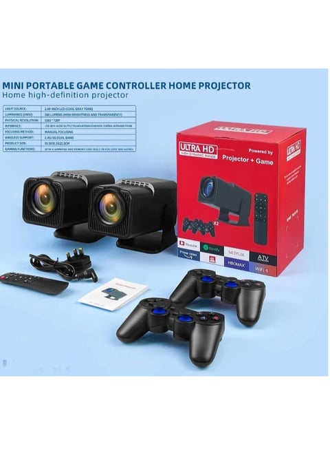 Mini portable Ultra HD High Dynamic Range Projector Plus  Game controller home projector