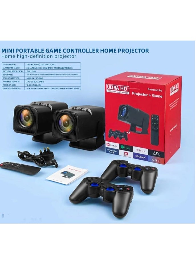 Generic - Mini portable Ultra HD High Dynamic Range Projector Plus  Game controller home projector - Image 1