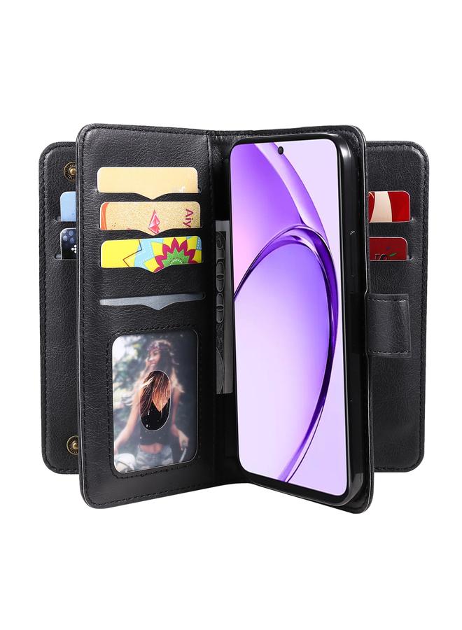 اس-توب جراب لهاتف OPPO A3 Pro 5G / A3 Pro India محفظة متعددة الوظائف مع 10 فتحات للبطاقات، جراب هاتف جلدي - Image 5