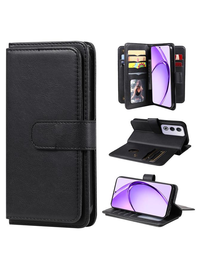 اس-توب جراب لهاتف OPPO A3 Pro 5G / A3 Pro India محفظة متعددة الوظائف مع 10 فتحات للبطاقات، جراب هاتف جلدي - Image 1