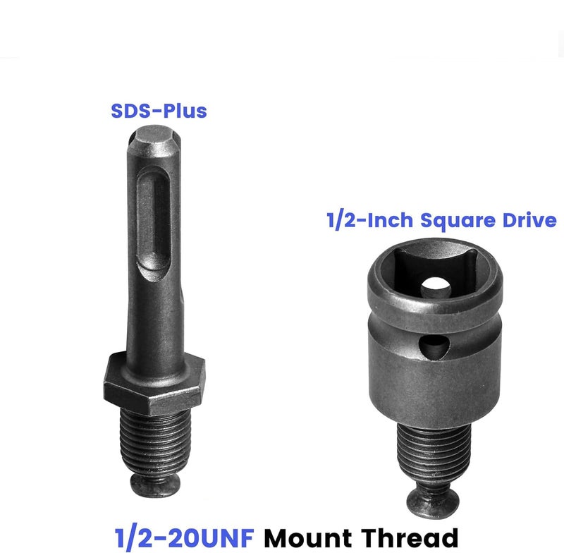 UPTODATETOOLS 2-13mm Keyless Drill Chuck Adapter, 1/2-20Unf Drill Chuck with SDS-PLUS Shank Bit, 1/2” Socket Square Female Adapter for Impact Driver, Electric Drill, Hammer Drill - Image 3