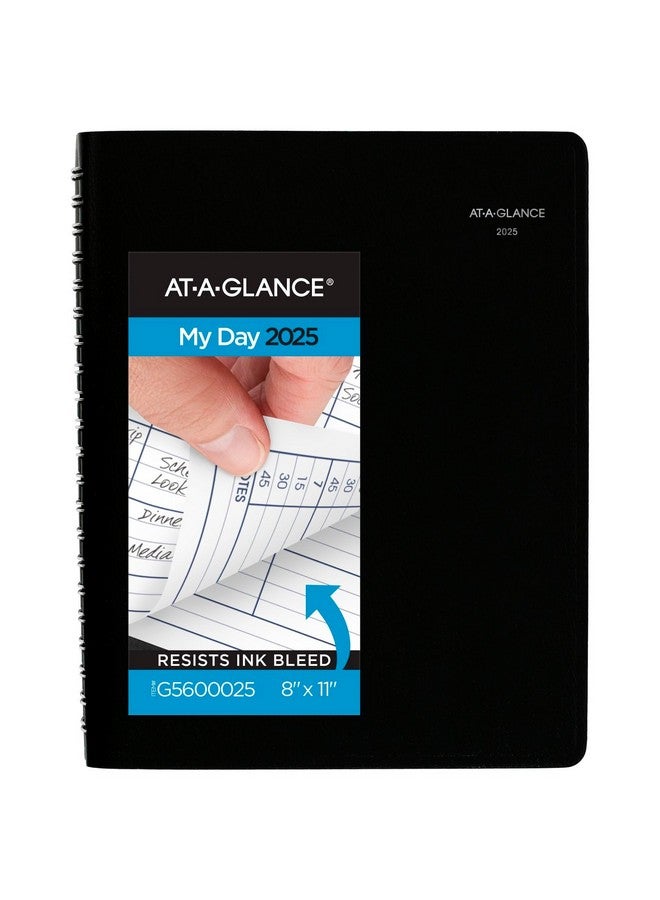 AT-A-GLANCE 2025 Appointment Book Planner, Daily, Four Person Group Planner, 8" x 11", Large, Quarter-Hourly, DayMinder, Black (G5600025) - Image 1