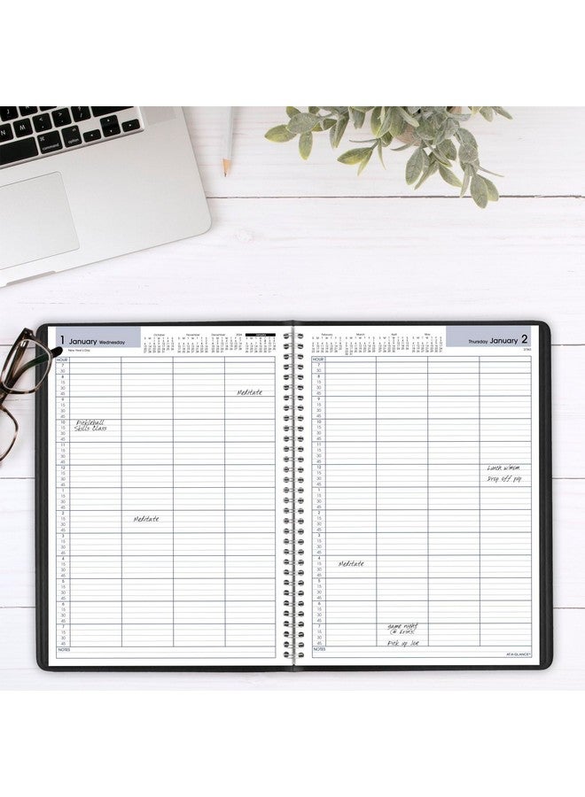 AT-A-GLANCE 2025 Appointment Book Planner, Daily, Four Person Group Planner, 8" x 11", Large, Quarter-Hourly, DayMinder, Black (G5600025) - Image 2