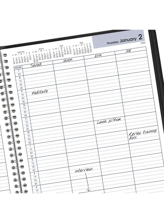 AT-A-GLANCE 2025 Appointment Book Planner, Daily, Four Person Group Planner, 8" x 11", Large, Quarter-Hourly, DayMinder, Black (G5600025) - Image 5