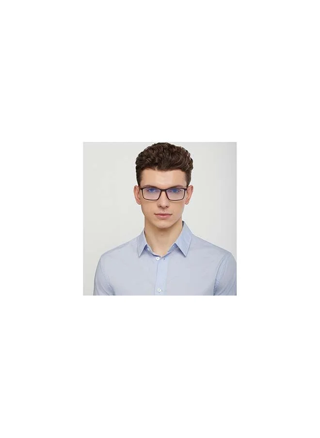Lenskart Blu Zero Power Bluecut & Antiglare Rectangular Shape Computer Eyeglasses LB E14255 - Lens Size: 53mm - Black