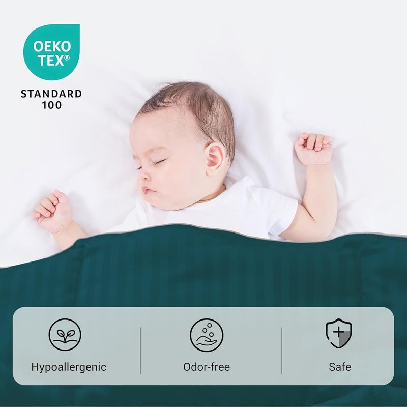 ZPECC Toddler Down Alternative Comforter, 39x47 Hypoallergenic Baby Blanket Quilt, Soft Breathable Lightweight All Season Kids Duvet Insert for Crib Stroller Cot Daycare, Teal - Image 4