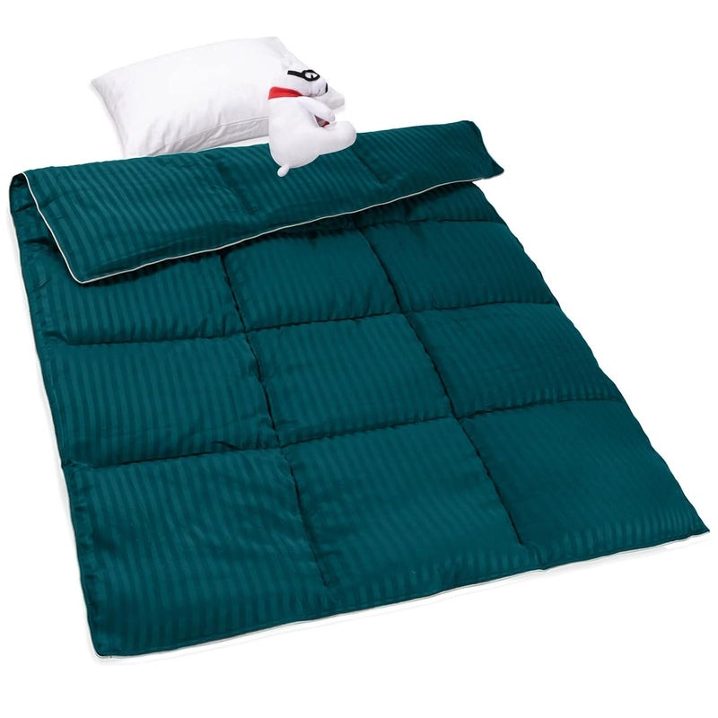 ZPECC Toddler Down Alternative Comforter, 39x47 Hypoallergenic Baby Blanket Quilt, Soft Breathable Lightweight All Season Kids Duvet Insert for Crib Stroller Cot Daycare, Teal - Image 1